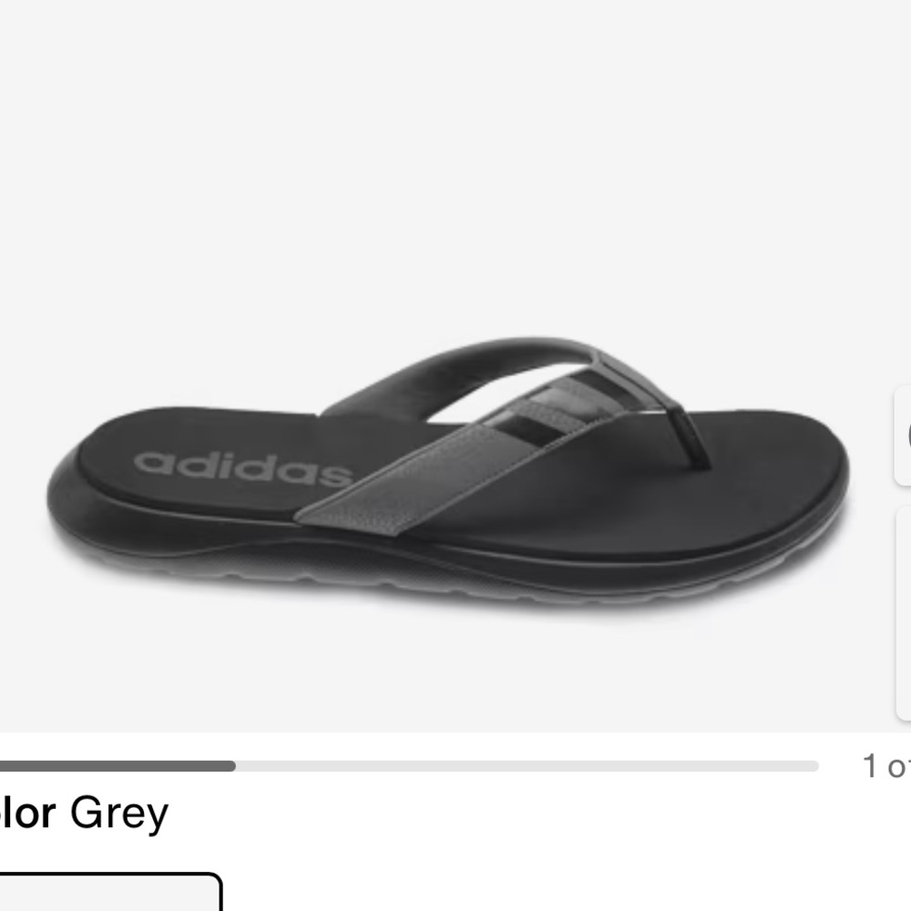 Adidas Black and Gray Sandals